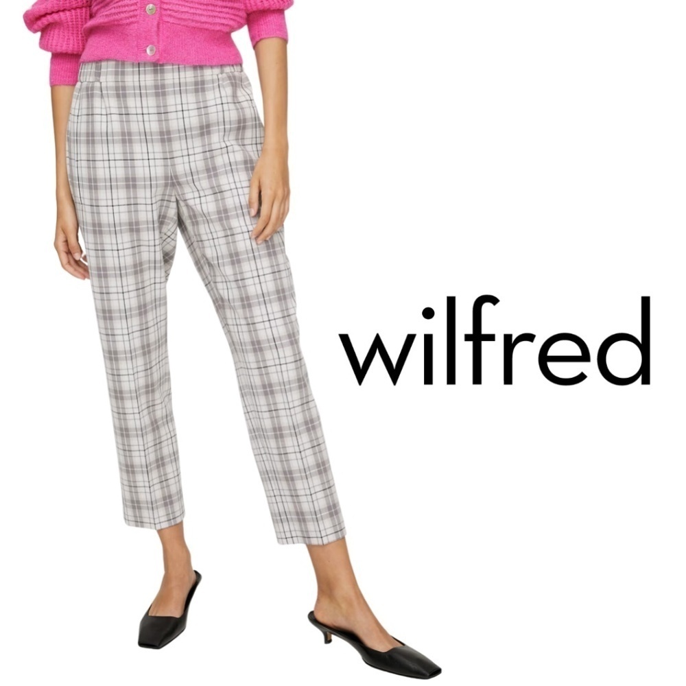 Wilfred Darontal Pant Cropped Plaid Dress Pant Greyscale Isla Tartan - Size 6